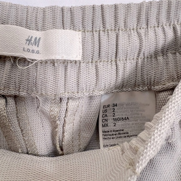 H&m linen textured Jogger style trousers - Picture 8 of 8